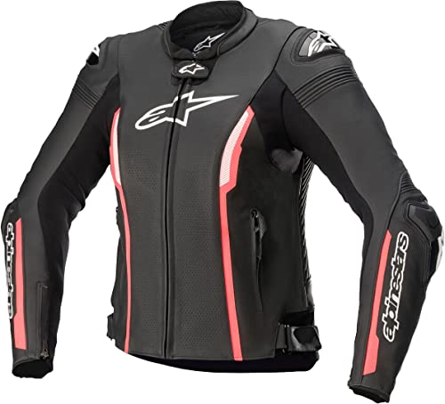 Alpinestars Stella Missile V2-Chaqueta de Piel para Hombre, Color Negro y Rosa Ropa de Motocicleta, Black Diva Pink, 46 para Mujer