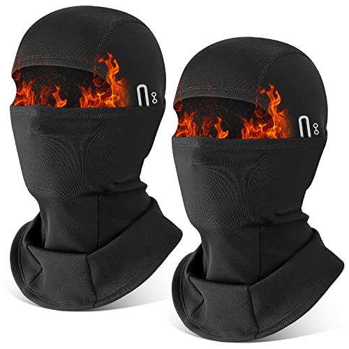 HEGCOIIE Pasamontañas de invierno para hombre y mujer, a prueba de viento, térmico, balaclava, máscara de esquí para deportes al aire libre, ciclismo, esquí, moto, Negro y negro., Talla única