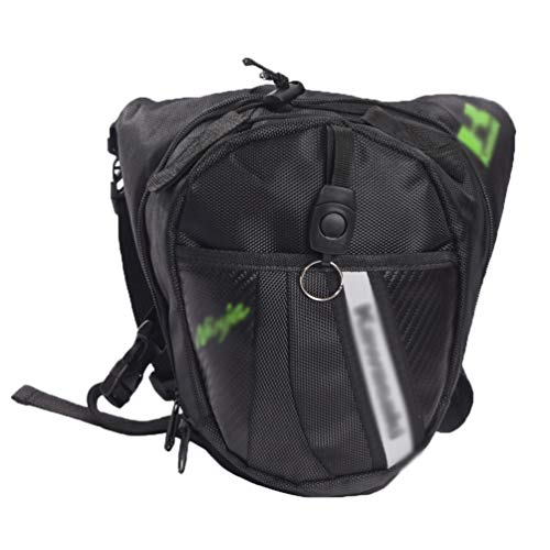 Ketamyy Bolsa para Pierna Moto - Bolsas Pernera Motoristas, Riñonera Muslo Mochila Pierna Multifuncion Viaje, Camping, Ciclismo, Senderismo Deportes, Tácticos Negro/Logo