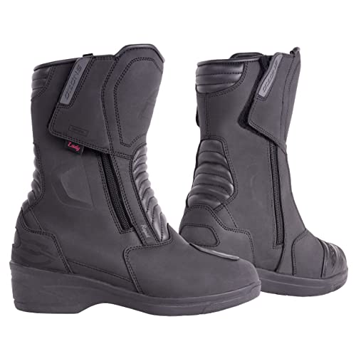 Ozone Rapid Lady High Heel Botas de moto de tacón alto Membrana Hipora impermeable Cremallera larga Plantilla antibacteriana Forro de malla suave y transpirable