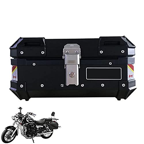 HGTRH Baul Moto Metalico, Cofre Moto Universal 25l - 41.2 * 33.3 * 20cm Negro Baul para Moto, Universal Baul Moto Cuadrado para Motocicleta Ciclomotores Scooter con Cerradura