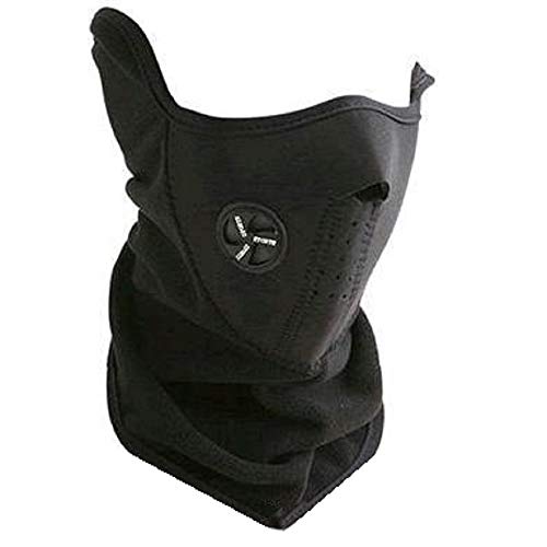 Protector para Cara, Braga Cuello de Neopreno Polar Negro, Corta Viento, Máscara para Ski, Snowboard, Moto, Bike, Pesca