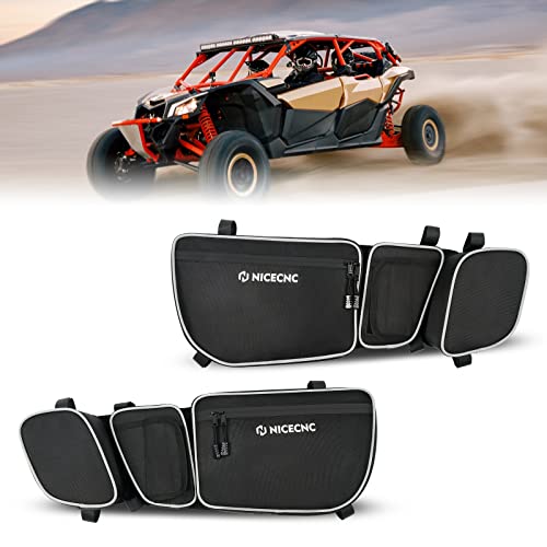 NICECNC UTV Bolsas para Puertas Laterales Delanteras Rodilleras Extraíbles Compatible con Can Am Maverick X3 Max XRS XDS XMR Turbo R 2017 2018 2019 2020 2021 2022