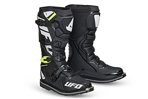 UFO Botas Moto Cross Enduro Obsidian talla 48 negra con puntera de acero