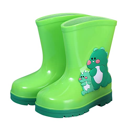 Botas de goma 26 Botas de lluvia clásicas de PVC de goma impermeables Botas de lluvia para bebé Zapatos de dibujos animados Botas de nieve 37 niños, Zzz1 Verde, 27 EU