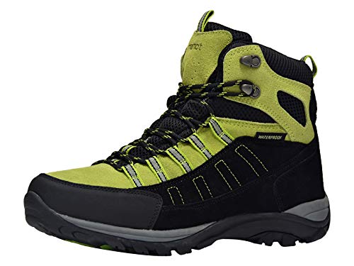 riemot Botas de Senderismo y Campo para Hombres, Zapatillas Altas de Trekking Zapatos de Montaña Escalada Aire Libre Calzado Impermeable Ligero Antideslizantes Sneakers, Hombre Verde 43 EU