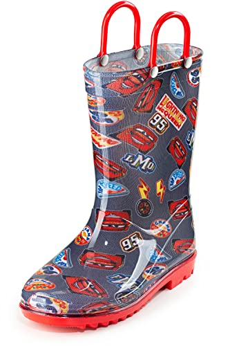 Disney Cars Lightening McQueen - Botas de lluvia de PVC para ni os, asas f ciles de poner, tama o negro, para ni os peque os y ni os peque os, Negro -, 32 EU