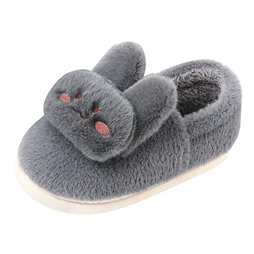 Zapatillas de casa Parejas Mujeres Slip On Furry Plush Flat Home Winter Round Toe Keep Warm Cartoon Rabbit Zapatillas Zapatos Zapatilla Mujer El Ganso