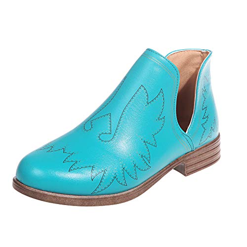 Yowablo - Botas para mujer, estilo casual, estilo retro verde 39