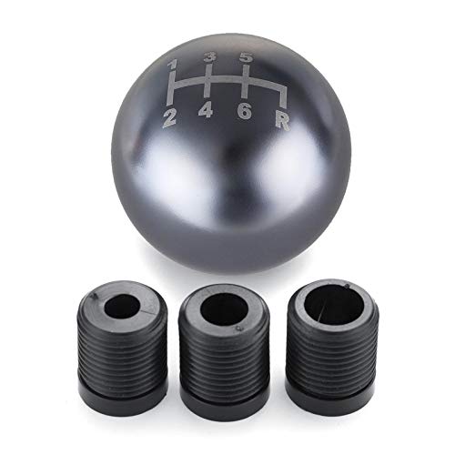 JHDS Perilla Cambio Universal 6 Speed ​​Coche Gear Shift Knob Aluminio Bola Redonda Racing Shifter Palanca De Balonmano para Honda para V&W para Mazda para BMW Cambio Coche (Color : Gris)