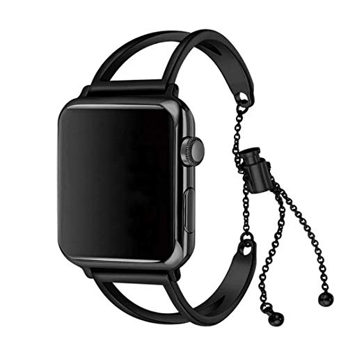 Compatible con Apple Watch 42mm serie 3 Correa Acero Negro, Pulsera de Acero Inoxidable Reemplazo de Correas Brazalete Correa de Repuesto Compatible con Apple Watch 44mm 42mm Series 6 5 4 Series 3 2 1