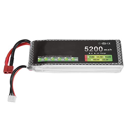 NDNCZDHC Batería Lipo Recargable De 11,1 V, 30C, 5200mAh, 3S, con Enchufe En T para Coches De Control Remoto, Barcos, Camiones, Helicópteros, Aviones, Modelos De Carreras