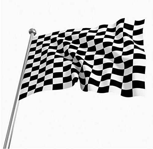 Dizie - Bandera de Damier Negro y Blanco, 90 x 150 cm, para Carreras de F1 Racing