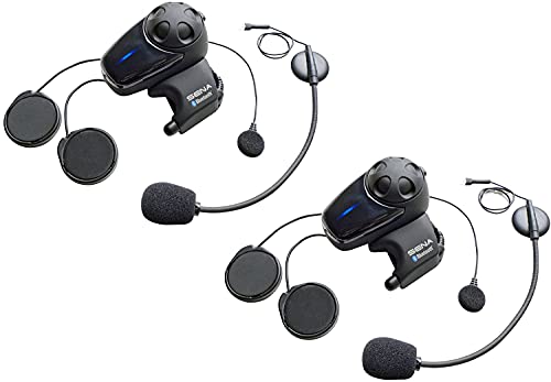 Sena SMH10 Auricular Bluetooth e intercomunicador para motos con kit micrófono universal , paquete doble