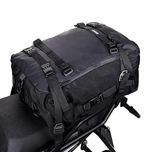 Rhinowalk Bolsa de alforja de motor 30L multifuncional impermeable estante trasero tronco bolsa de asiento de motocicleta bolsa de sillín de motocicleta accesorios de motor profesionales-negro