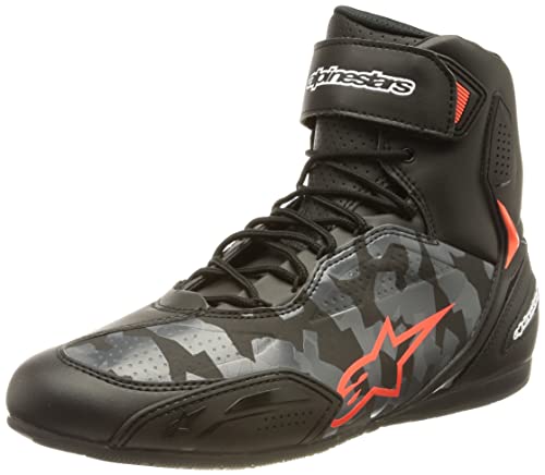 Alpinestars 25102199003-42 Hombre Botas de motociclista, Negro/Gris/Camo/Rojo/Fluor, 42 EU