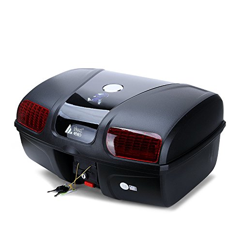 AUTOINBOX - Maletas para motocicleta, motor de motocicleta, caja trasera trasera, universal (47 L con luz LED)