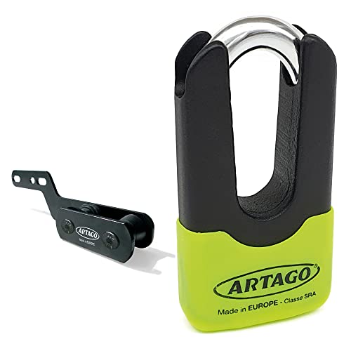 Artago 69X7 Pack Candado Antirrobo Disco Alta Seguridad + Soporte para Honda CB650F y CBR650F, Homologado Sra, Sold Secure Gold, ART4