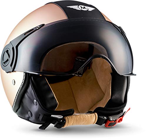 Moto Helmets H44 - Casco Jet para Motocicleta, Visera ECE Click-n-Secure Bag