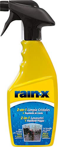 Rain-X 26041 - 2 en 1 Limpiacristales y Anti-lluvia, Fabricado en España, Parabrisas, Lunas, Mampara, Espejos, 500ml