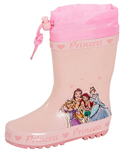 Disney Botas Wellington con forro cálido para niñas con lazo de princesa, Pink, 25 EU