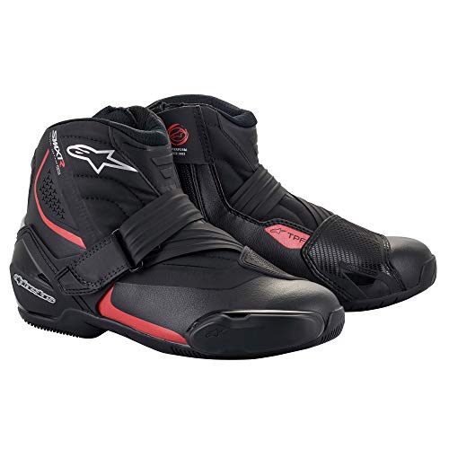 Alpinestars SMX-1 R V2 - Botas de piel para hombre, color negro y rojo, 49 EUR