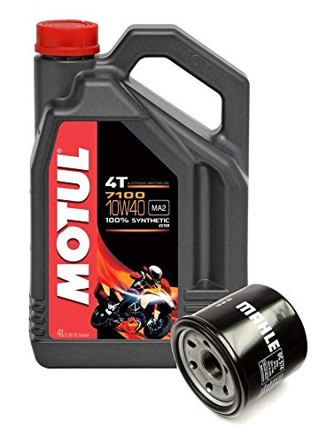 Duo Servicio Cambio Aceite Motos- Motul 7100 4T 10W-40 sintetico 4 litros + filtro aceite OC574