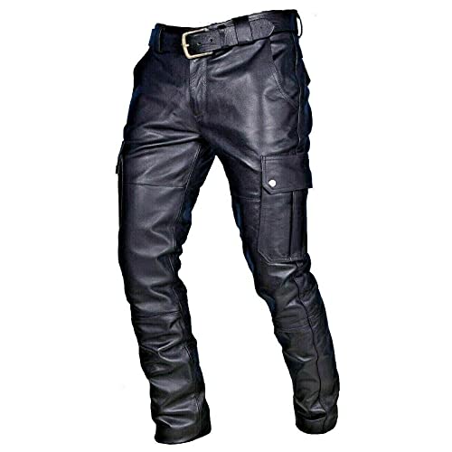 2021 Pantalones para Hombre de cuero Casual Moda trabajo pantalones Pants de moto Talla grande Pantalon Fitness Pantalones Chandal Hombre Largos Pantalones Ropa de hombre Pantalones de Trekking