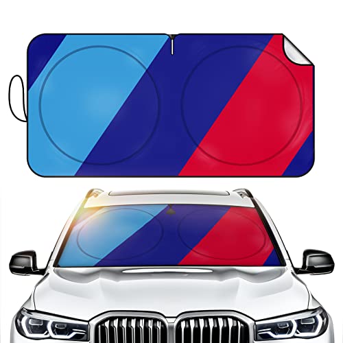 Protector de visera para parabrisas de coche, protección contra rayos UV, material azul, sin reflejos reflejados, parasol para BMW M, Audi Peugeot Motorsport (azul///M)