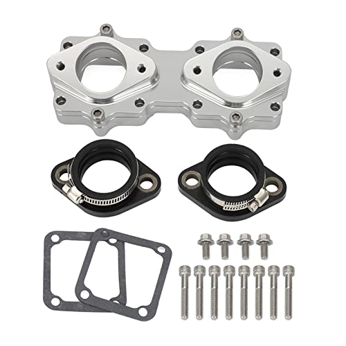 Compatible for Yamaha Banshee YFZ350 for 33mm 34mm 35mm & Nuevos colectores de admisión Billet de 36 mm Botas K/eihin M/ikuni Carb Carburadores (Color : Silver)