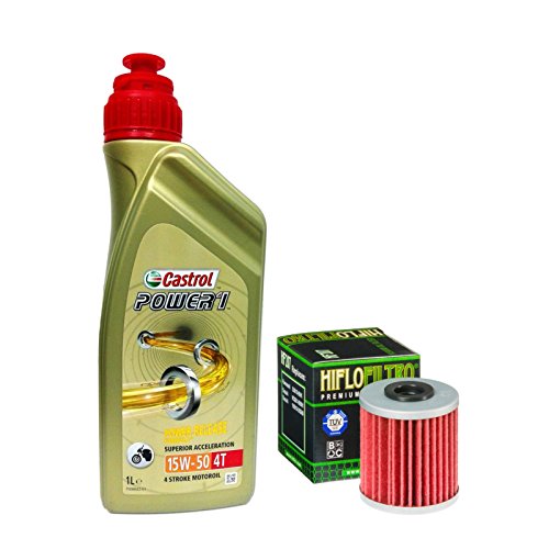 Kit de revisión Castrol Power 1 15W50 filtro de aceite Kawasaki KX 250/450 F