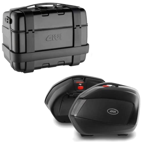 Givi - Kit baúl Trekker Trk46b + maletas laterales V35nt compatible con moto Yamaha Tracer 900 Gt 2018 2019 2020 Mototopgun