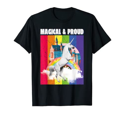 LGBTQ Orgullo Gay Unicornio Mágico y Orgulloso Arco Iris Camiseta