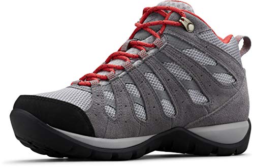 Columbia Redmond V2 Mid, Botas de Senderismo Impermeables Mujer, Gris, Rojo (Steam, Daredevil), 36 EU