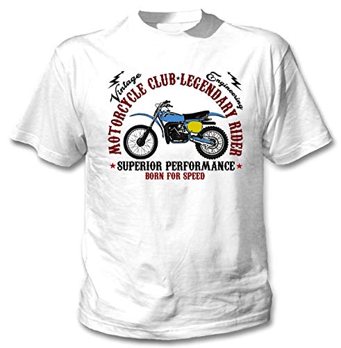 Teesandengines Bultaco pursang mkii 370 Motorcycle Club Camiseta Blanca para Hombre de Algodon Size Large