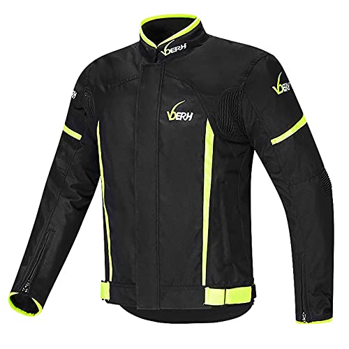 Chaqueta de Moto con Dispositivo de Protección y Forro Térmico Interno.Chaleco Térmico de Manga Extraíble Certificado CE para Chaqueta de Moto 4 Season Racing C,M