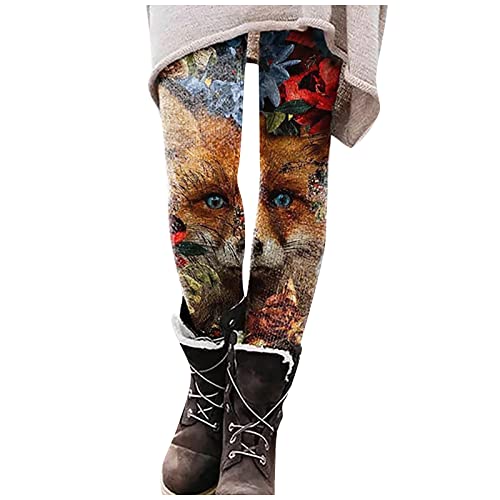 230 Mallas Escalar Mujer Pantalones Estampados Bota elástica Animal Casual Largo Mujeres Slim All- Leggings Pantalones de Yoga Mallas De Mujer Baratas (d-Orange, XXL)