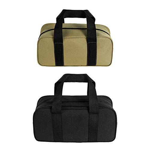 Bolsas de herramientas 2 piezas organizador de bolsas de herramientas con boca abierta ancha (A, negro + amarillo)