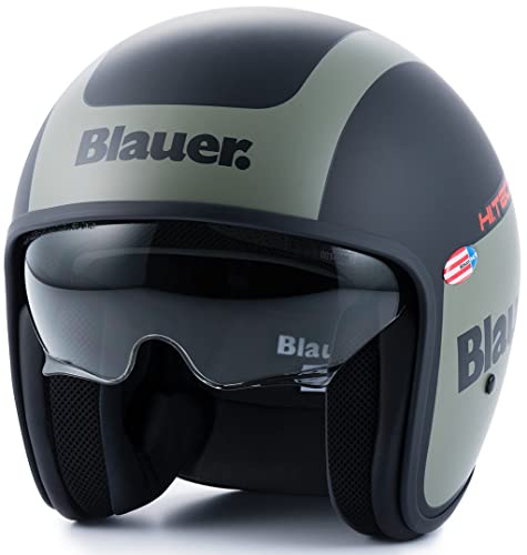 Blauer Pilot 1.1 Graphic G Casco de jet (Black/Green,M (57/58))