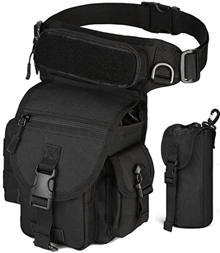 Flintronic Bolsa de Pierna, Multiusos Impermeable Bolsa Táctical Militar, Bolsa de Herramientas, para Senderismo, Ciclismo, al Aire Libre, Bolsa Táctical Militar Impermeable-Negro