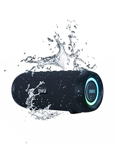 MIFA A90 Altavoz Portátil Bluetooth Inalámbrico Impermeable RGB LED Luz True Wireless Stereo 30 Horas de Reproducción, Micro-SD, Memoria USB, Jack 3,5mm, Carga Type C, Negro