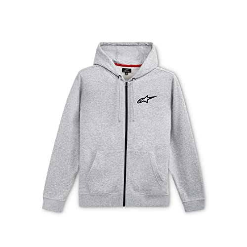 Alpinestars, Ageless Chest Hoodie, Sudadera con Cremallera Y Capucha, Brezo Gris/Negro, XXL, Hombre