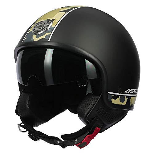 ASTONE, Casco jet Minijet 66 Camo negro mate, M