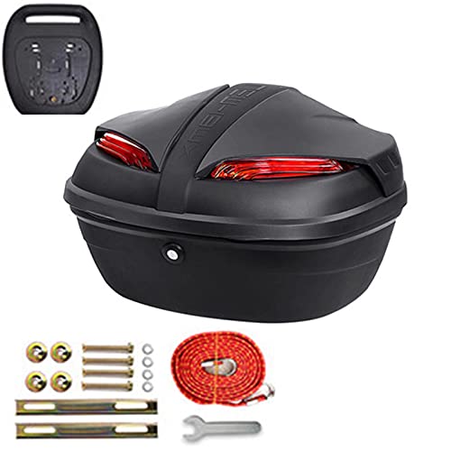 HGTRH Maletas Moto Impermeable, Baul Moto Desmontable, Baul para Moto Universal para un Casco - 48x42.5x30cm, Maletas Moto Rigidas con Base Incluida para Motocicleta Ciclomotores Scooter