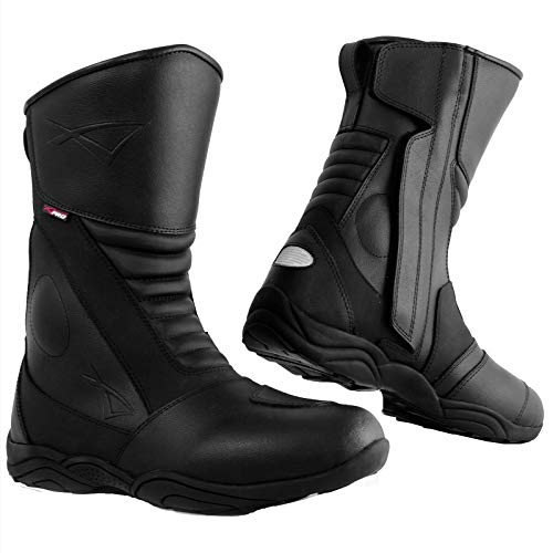 Botas Piel Moto Touring Sport Membrana impermeable transpirable Negro 41