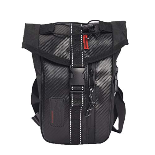 Ketamyy Bolsa para Pierna Moto Impermeable - Bolsas Pernera Motoristas, Riñonera Muslo Mochila Pierna Viaje, Camping, Ciclismo, Senderismo Deportes, Tácticos Negro