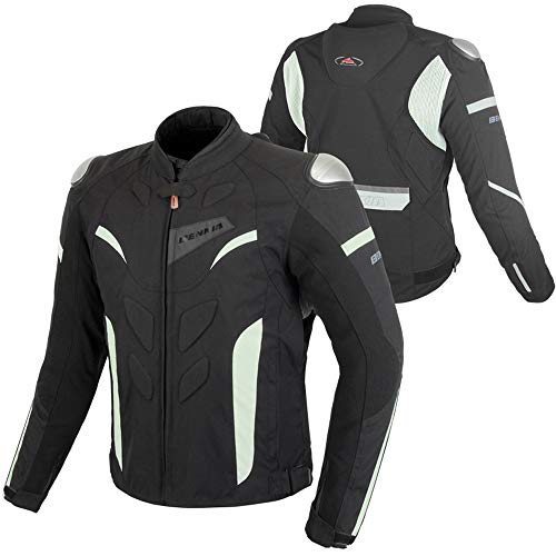 Hombre Chaqueta para Motociclista Moto, CE Protectora para El Cuerpo, Pecho Espina atrás Protector Impermeable con Armadura, Protecciones en Codos Hombros y Espalda (S-5XL)