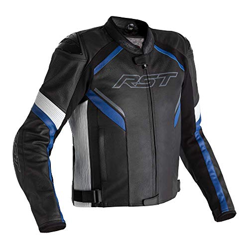 RST Sabre Airbag CE Chaqueta de Moto de Cuero Azul para Hombre 58