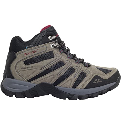 Hi-Tec TORCA MID, botas montaña hombre,botas senderismo hombres,Membrana impermeable y transpirable Dri-Tec® (Taupe/Fired Brick, numeric_40)