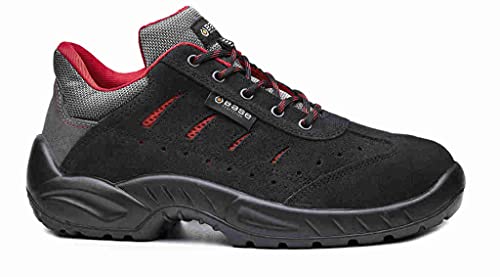 BASE Protection Toledo S1P SRC Zapato de Seguridad, Talla: 49, Color: Negro/Rojo, B0168BKD49